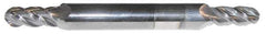 Accupro - 9/32" Diam, 11/16" LOC, 4 Flute Solid Carbide Ball End Mill - AlTiN Finish, Double End, 3-1/2" OAL, 3/8" Shank Diam, Spiral Flute - Apex Tool & Supply