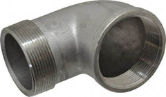 Merit Brass - 3" Grade 304 Stainless Steel Pipe 90° Elbow - FNPT x MNPT End Connections, 150 psi - Apex Tool & Supply