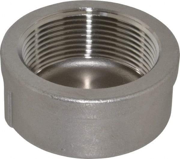 Merit Brass - 2-1/2" Grade 304 Stainless Steel Pipe End Cap - FNPT End Connections, 150 psi - Apex Tool & Supply