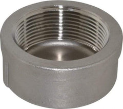 Merit Brass - 2-1/2" Grade 304 Stainless Steel Pipe End Cap - FNPT End Connections, 150 psi - Apex Tool & Supply