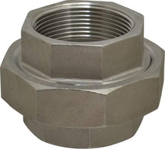 Merit Brass - 2-1/2" Grade 304 Stainless Steel Pipe Union - FNPT x FNPT End Connections, 150 psi - Apex Tool & Supply