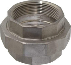 Merit Brass - 3" Grade 304 Stainless Steel Pipe Union - FNPT x FNPT End Connections, 150 psi - Apex Tool & Supply
