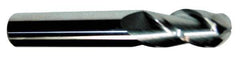 Accupro - 9/16" Diam, 3" LOC, 3 Flute Solid Carbide Ball End Mill - Uncoated, Single End, 6" OAL, 9/16" Shank Diam, Spiral Flute - Apex Tool & Supply