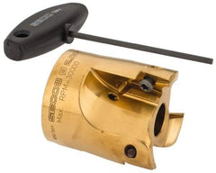 Seco - 2" Cut Diam, 0.394" Max Depth, 3/4" Arbor Hole, 3 Inserts, VPGX 2206..E.-E10 Insert Style, Indexable Copy Face Mill - R220.97 Cutter Style, 30,000 Max RPM, 2-1/4 High, Through Coolant, Series R220.97 - Apex Tool & Supply
