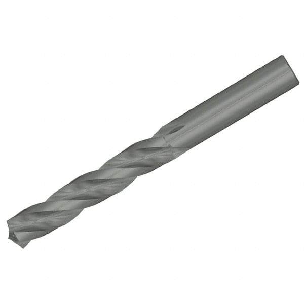 Kennametal - 7/16" 130° Solid Carbide Jobber Drill - Bright Finish, Right Hand Cut, Spiral Flute, Straight Shank, 133mm OAL, Standard Point - Apex Tool & Supply