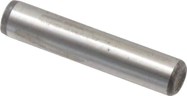 Value Collection - 1/4" Diam x 1-1/4" Pin Length Alloy Steel Oversized Dowel Pin - C 50-58 Hardness, 12,800 Lb Breaking Strength, 1 Beveled & 1 Rounded End - Apex Tool & Supply