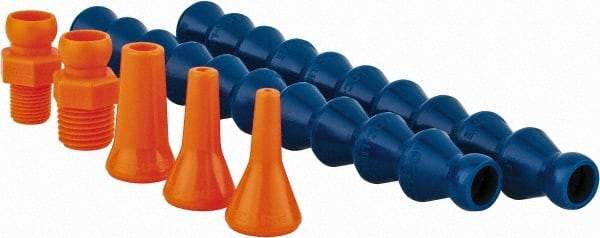 Loc-Line - 13" Hose Length, 1/16, 1/4 & 1/8" Nozzle Diam, 1/4" Hose ID, Coolant Hose Kit - 1/8 & 1/4" NPT For Loc-Line Modular Hose Systems - Apex Tool & Supply