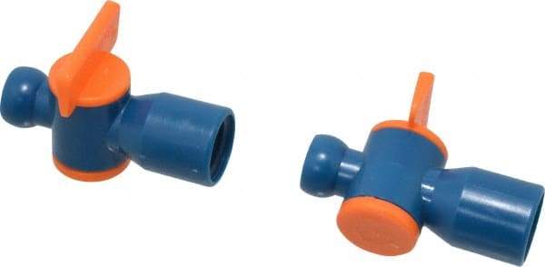 Loc-Line - 2 Piece, 1/4" ID Coolant Hose Valve Pack - Female to Male Connection, Acetal Copolymer Body, 1/4 NPT, Use with Loc-Line Modular Hose Systems - Apex Tool & Supply