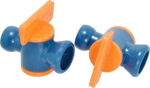 Loc-Line - 2 Piece, 1/4" ID Coolant Hose In-Line Valve - Female to Ball Connection, Acetal Copolymer Body, Unthreaded, Use with Loc-Line Modular Hose Systems - Apex Tool & Supply