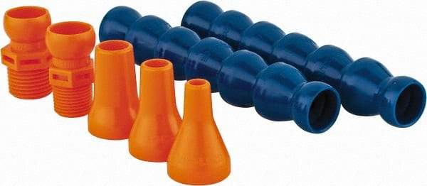 Loc-Line - 13" Hose Length, 1/2, 1/4 & 3/8" Nozzle Diam, 1/2" Hose ID, Coolant Hose Kit - 3/8 & 1/2" NPT For Loc-Line Modular Hose Systems - Apex Tool & Supply