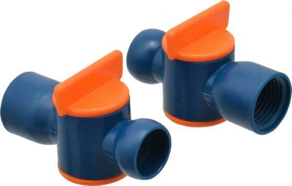 Loc-Line - 2 Piece, 1/2" ID Coolant Hose Valve Pack - Female to Male Connection, Acetal Copolymer Body, 1/2 NPT, Use with Loc-Line Modular Hose Systems - Apex Tool & Supply