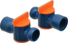 Loc-Line - 2 Piece, 1/2" ID Coolant Hose Valve Pack - Female to Male Connection, Acetal Copolymer Body, 1/2 NPT, Use with Loc-Line Modular Hose Systems - Apex Tool & Supply