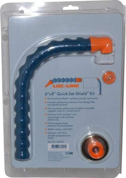 Loc-Line - Polycarbonate Flat Base & Shield - 6" Wide x 8" Long x 1/8" Thick, 14" Arm Reach, Magnetic/Bracket Base, For General Purpose Use - Apex Tool & Supply