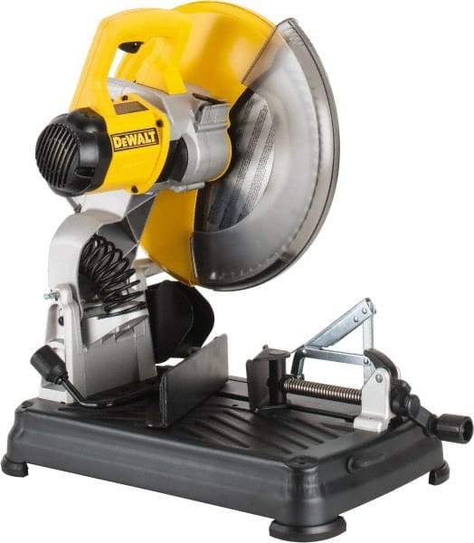 DeWALT - 14" Blade Diam, 1" Arbor Hole, Miter Multi-Cutter Metal Cutting Chop & Cutoff Saw - 1,300 RPM, 4 hp, 120 Volts, 1 Phase - Apex Tool & Supply