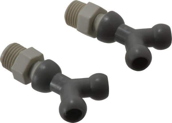 Cedarberg - 1/4" Hose Inside Diam, NPT Thread, Coolant Hose Y-Fitting - 1/4" Thread, Male to Male, for Use with Snap Together Hose System, 2 Pieces - Apex Tool & Supply