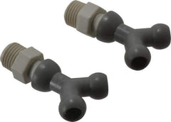 Cedarberg - 1/4" Hose Inside Diam, NPT Thread, Coolant Hose Y-Fitting - 1/4" Thread, Male to Male, for Use with Snap Together Hose System, 2 Pieces - Apex Tool & Supply
