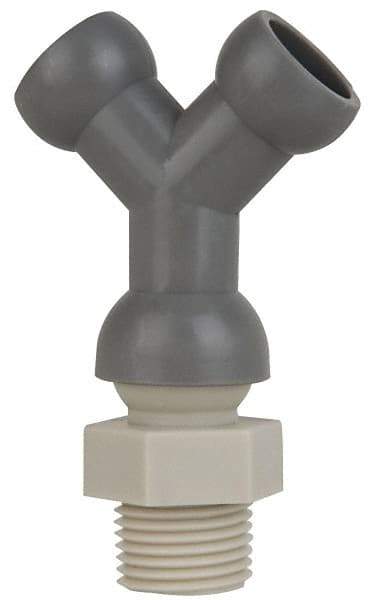 Cedarberg - 1/2" Hose Inside Diam, NPT Thread, Coolant Hose Y-Fitting - 1/2" Thread, Male to Male, for Use with Snap Together Hose System, 2 Pieces - Apex Tool & Supply