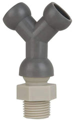 Cedarberg - 1/2" Hose Inside Diam, NPT Thread, Coolant Hose Y-Fitting - 3/8" Thread, Male to Male, for Use with Snap Together Hose System, 2 Pieces - Apex Tool & Supply