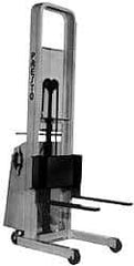 Presto Lifts - 1,000 Lb Capacity, 52" Lift Height, Battery Operated Lift - 5-1/4" Lowered Height, 15" Load Center, 25" Fork Length, 27" Overall Width - Apex Tool & Supply