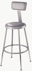 NPS - 18 to 26" High, Adjustable Height Stool - Vinyl Seat, Gray - Apex Tool & Supply