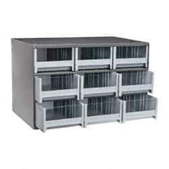 Akro-Mils - 9 Drawer, Small Parts Modular Steel Frame Storage Cabinet - 11" Deep x 17" Wide x 11" High - Apex Tool & Supply