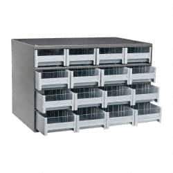 Akro-Mils - 16 Drawer, Small Parts Modular Steel Frame Storage Cabinet - 11" Deep x 17" Wide x 11" High - Apex Tool & Supply