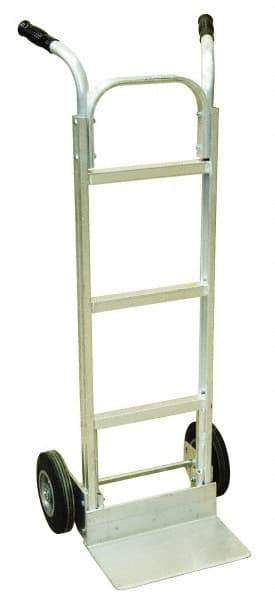 Harper Trucks - 600 Lb Capacity 49" OAH Hand Truck - High Back Dual Handle, Aluminum, Solid Rubber Wheels - Apex Tool & Supply