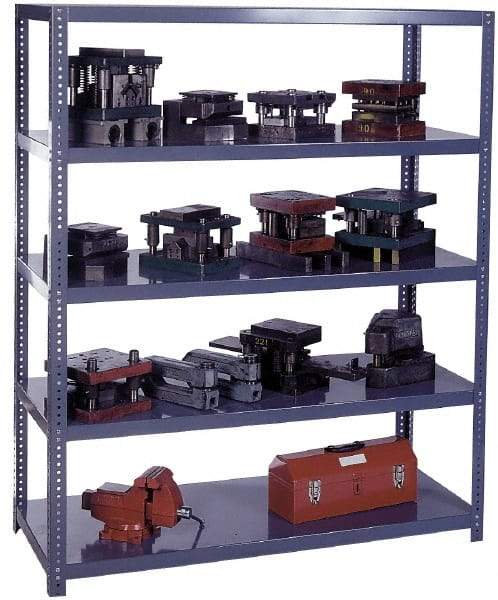 Edsal - 5 Shelf Starter Channel Reinforced Open Steel Shelving - 15,000 Lb Capacity, 60" Wide x 72" High x 18" Deep, Gray - Apex Tool & Supply