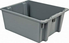 Rubbermaid - 2 Cu Ft, 100 Lb Load Capacity Gray Polyethylene Tote Container - Stacking, Nesting, 23-1/2" Long x 19-1/2" Wide x 10" High - Apex Tool & Supply