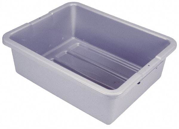 Rubbermaid - 7.1 Gal, Gray Polyethylene Tote Container - Nesting, 21-1/2" Long x 17.1" Wide x 7" High - Apex Tool & Supply