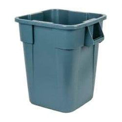 Rubbermaid - 40 Gal Gray Square Trash Can - Polyethylene, 28-3/4" High x 23-1/2" Long x 23-1/2" Wide - Apex Tool & Supply