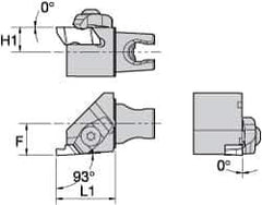 Kennametal - NG2R Insert, 30mm Head Length, 0.79mm Min Groove Width, Modular Grooving Cutting Unit Head - Right Hand Cut, System Size KM25, Series Top Notch - Apex Tool & Supply