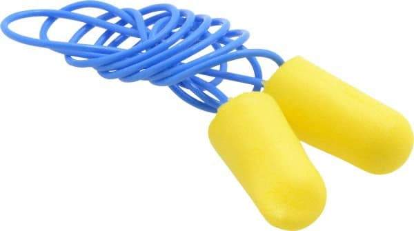 3M - Disposable, Corded, 32 dB Earplugs - Yellow, 200 Pairs - Apex Tool & Supply