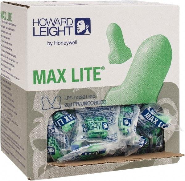 Howard Leight - Disposable, Uncorded, 30 dB, Contoured and T Shape Earplugs - Green, 200 Pairs - Apex Tool & Supply
