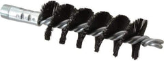 Schaefer Brush - 4-1/2" Brush Length, 1-3/4" Diam, Extra Heavy Filled Double Stem, Single Spiral Flue Brush - 7-1/2" Long, Tempered Steel Wire, 3/8" NPSM Male Connection - Apex Tool & Supply