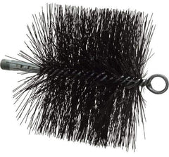 Schaefer Brush - 4-1/2" Brush Length, 6" Diam, Double Stem, Double Spiral Tube Brush - 7-1/2" Long, Tempered Steel Wire, 1/4" NPT Male Connection - Apex Tool & Supply