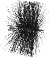 Schaefer Brush - 4-1/2" Brush Length, 11" Diam, Double Stem, Double Spiral Tube Brush - 7-1/2" Long, Tempered Steel Wire, 1/4" NPT Male Connection - Apex Tool & Supply