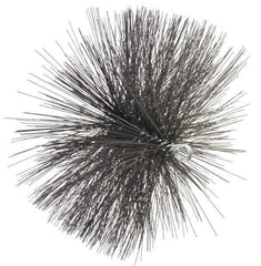 Schaefer Brush - 4-1/2" Brush Length, 12" Diam, Double Stem, Double Spiral Tube Brush - 7-1/2" Long, Tempered Steel Wire, 1/4" NPT Male Connection - Apex Tool & Supply