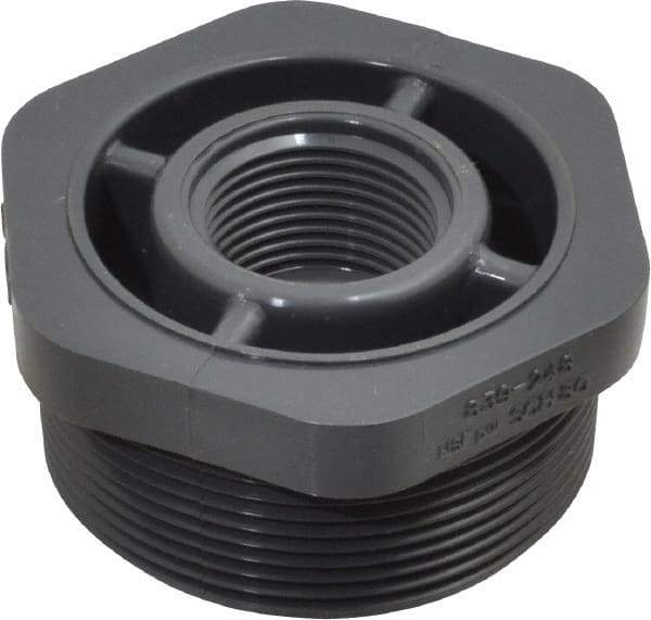 Value Collection - 2 x 3/4" PVC Plastic Pipe Reducer Bushing - Schedule 80, MIPT x FIPT End Connections - Apex Tool & Supply