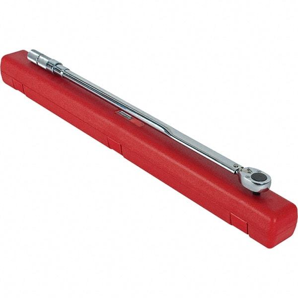 Proto - 3/4" Drive Micrometer Type Ratchet Head Torque Wrench - 142 N/m to 834 N/m Torque, 41-7/16" OAL, 1.7 N/m Graduation, Ratchet Head - Apex Tool & Supply