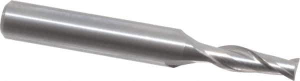 OSG - 4mm, 11mm LOC, 6mm Shank Diam, 45mm OAL, 2 Flute, Solid Carbide Square End Mill - Single End, Uncoated, Spiral Flute, 30° Helix, Centercutting, Right Hand Cut, Right Hand Flute, Series 8120 - Apex Tool & Supply