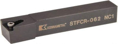 Kennametal - STFC, Right Hand Cut, 0° Lead Angle, 3/8" Shank Height x 3/8" Shank Width, Neutral Rake Indexable Turning Toolholder - 2-1/2" OAL, TC..21.5. Insert Compatibility, Series Screw-On - Apex Tool & Supply