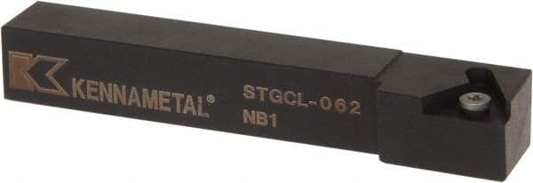Kennametal - STGC, Left Hand Cut, 0° Lead Angle, 3/8" Shank Height x 3/8" Shank Width, Neutral Rake Indexable Turning Toolholder - 2-1/2" OAL, TC..21.5. Insert Compatibility, Series Screw-On - Apex Tool & Supply