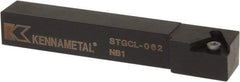 Kennametal - STGC, Left Hand Cut, 0° Lead Angle, 3/8" Shank Height x 3/8" Shank Width, Neutral Rake Indexable Turning Toolholder - 2-1/2" OAL, TC..21.5. Insert Compatibility, Series Screw-On - Apex Tool & Supply