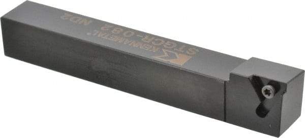 Kennametal - STGC, Right Hand Cut, 0° Lead Angle, 1/2" Shank Height x 1/2" Shank Width, Neutral Rake Indexable Turning Toolholder - 3-1/2" OAL, TC..21.5. Insert Compatibility, Series Screw-On - Apex Tool & Supply
