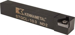 Kennametal - STGC, Left Hand Cut, 0° Lead Angle, 5/8" Shank Height x 5/8" Shank Width, Neutral Rake Indexable Turning Toolholder - 4" OAL, TC..32.5. Insert Compatibility, Series Screw-On - Apex Tool & Supply
