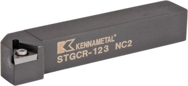 Kennametal - STGC, Right Hand Cut, 0° Lead Angle, 3/4" Shank Height x 3/4" Shank Width, Neutral Rake Indexable Turning Toolholder - 4-1/2" OAL, TC..32.5. Insert Compatibility, Series Screw-On - Apex Tool & Supply