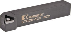 Kennametal - STGC, Right Hand Cut, 0° Lead Angle, 3/4" Shank Height x 3/4" Shank Width, Neutral Rake Indexable Turning Toolholder - 4-1/2" OAL, TC..32.5. Insert Compatibility, Series Screw-On - Apex Tool & Supply