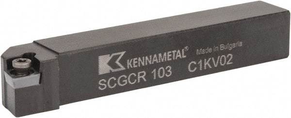Kennametal - SCGC, Right Hand Cut, 0° Lead Angle, 5/8" Shank Height x 5/8" Shank Width, Neutral Rake Indexable Turning Toolholder - 4" OAL, CP..32.5. Insert Compatibility, Series Screw-On - Apex Tool & Supply