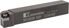 Kennametal - SCGC, Right Hand Cut, 0° Lead Angle, 5/8" Shank Height x 5/8" Shank Width, Neutral Rake Indexable Turning Toolholder - 4" OAL, CP..32.5. Insert Compatibility, Series Screw-On - Apex Tool & Supply